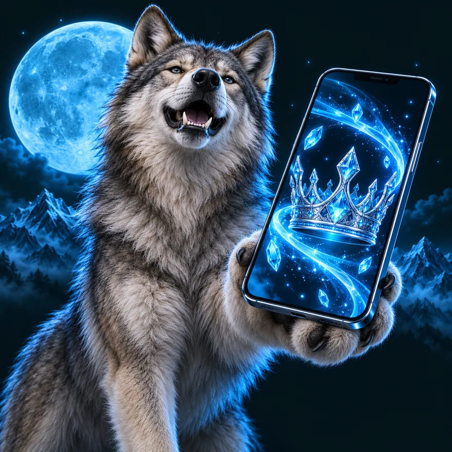 Smartphone with crown — Wolf Winner
