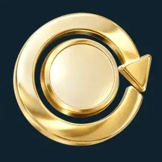 Gold circular arrow — Wolf Winner