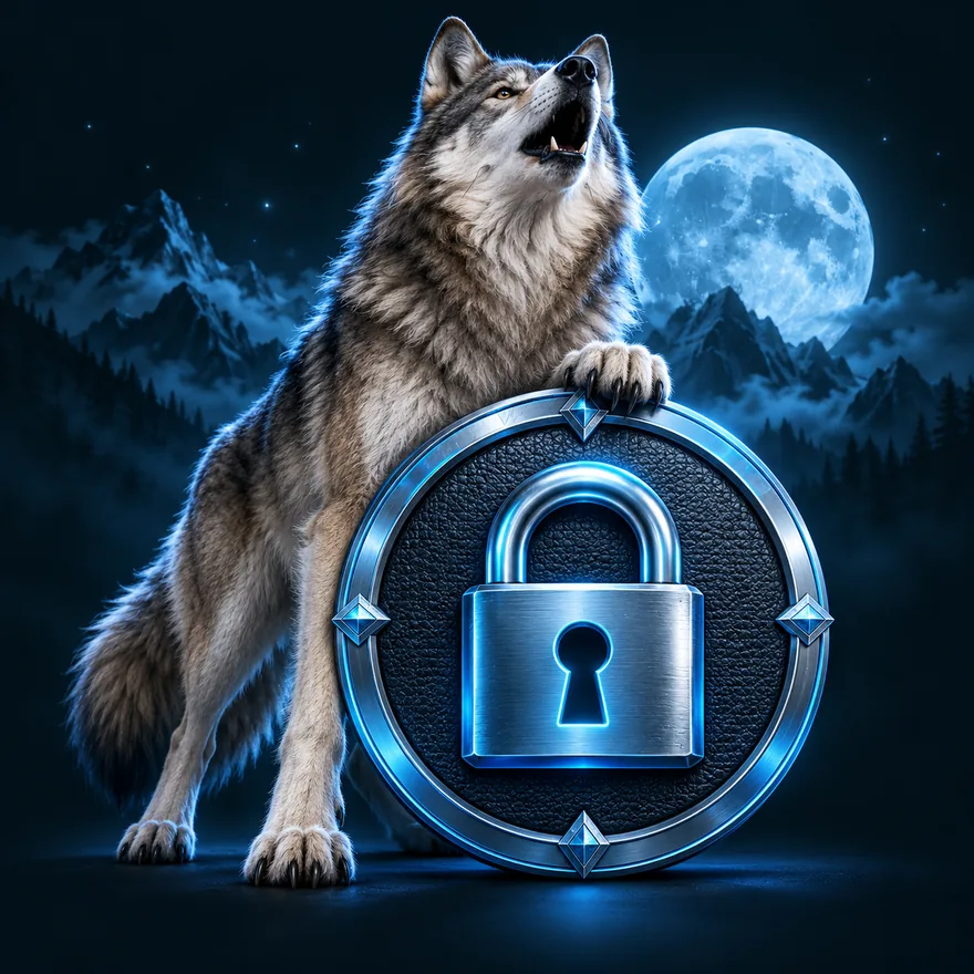 Padlock emblem — Wolf Winner