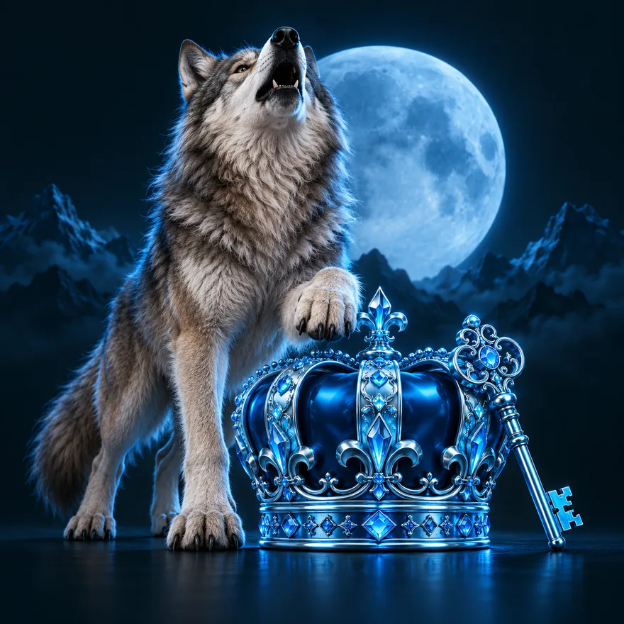 Royal crown and key — Wolf Winner