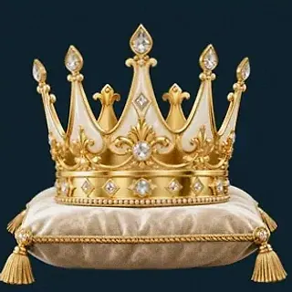 Gold crown on cushion — Wolf Winner