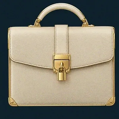 Locked leather briefcase — Wolf Winner