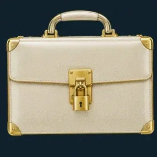 Locked leather briefcase — Wolf Winner