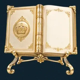 Ornate open book — Wolf Winner