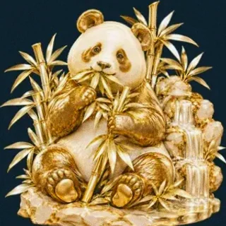 Panda eating bamboo — Wolf Winner